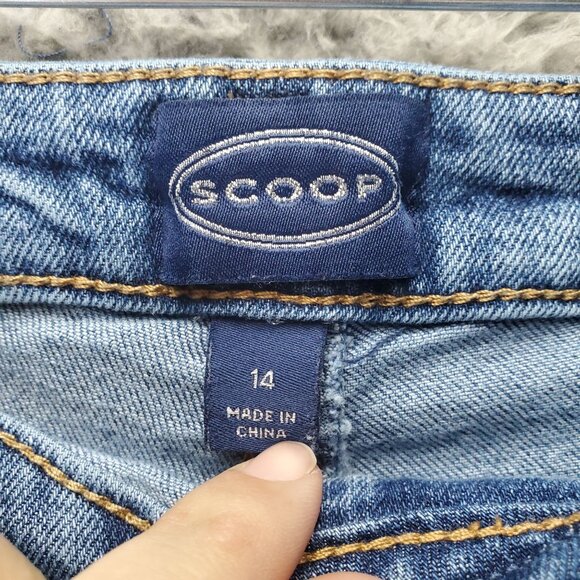 Scoop Jeans Womens 14 Blue Retro Trouser Patch Pockets Cotton Blend - Picture 2 of 14